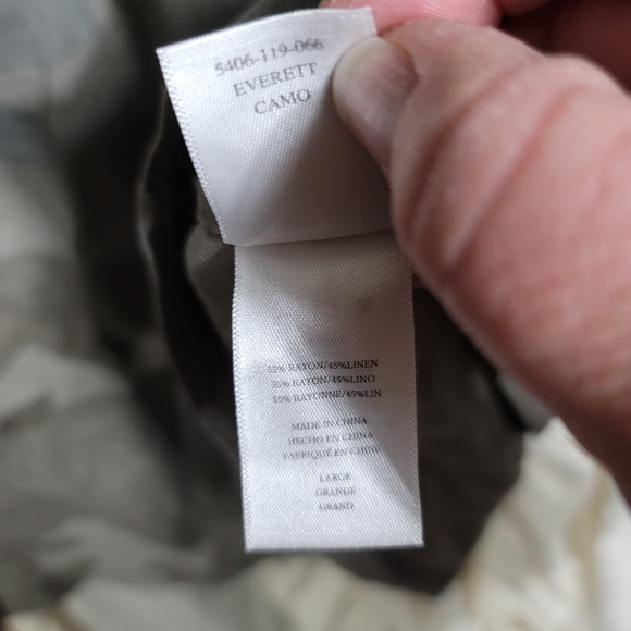 Rails Everett Camo Linen Blend Button Up Shirt Shacket Large - Picture 8 of 10